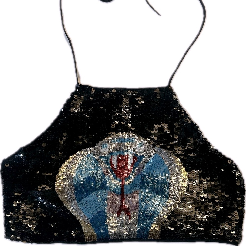 w’s club exx cobra sequin top